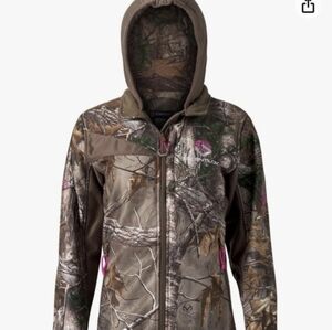 ScentLok Hunting Womens Camo Realtree Fleece Jacket Hooded Zip-Up Size Small